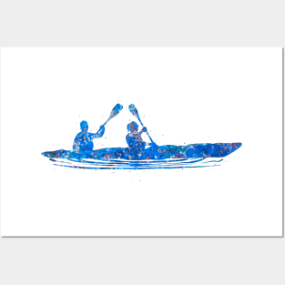 Kayak blue art Posters and Art